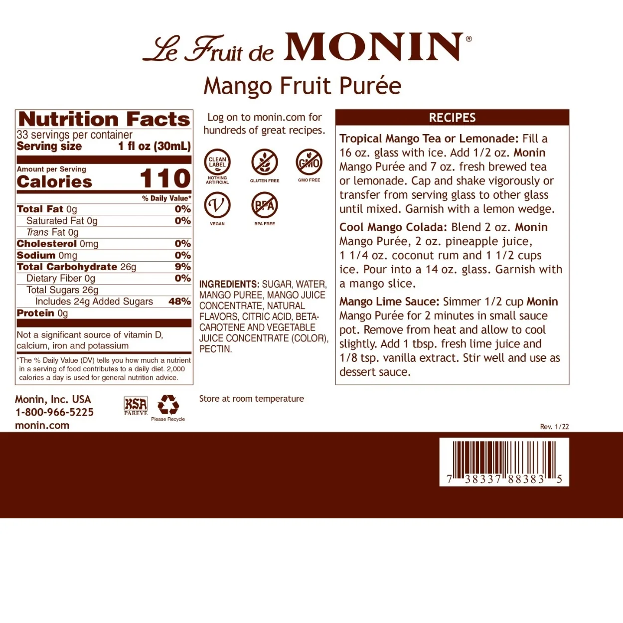 Monin Mango Puree - Image 2