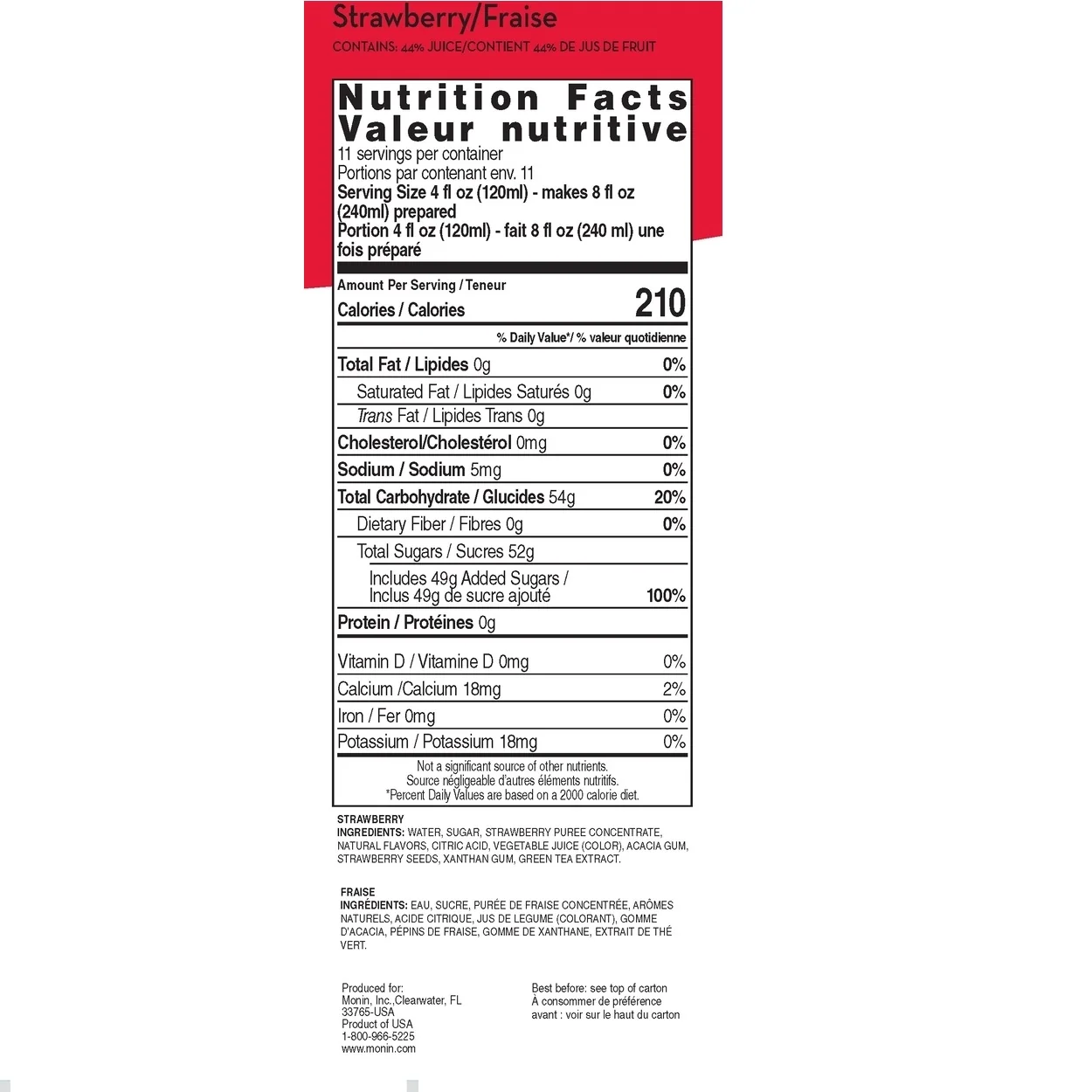 Monin Strawberry Smoothie Mix - Image 2